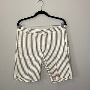 Lauren Ralph Lauren Off White Pinstripe Bermuda Shorts Sz 8
